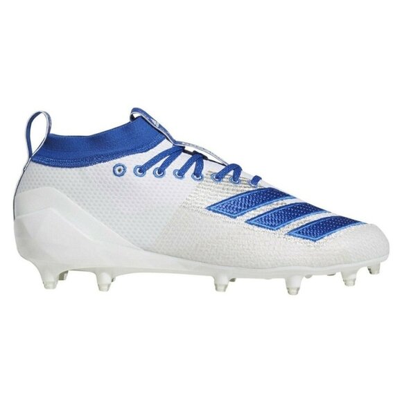 Adidas Men\'s Adizero 8.0 Mid Football Cleats, White Royal Blue, Size 16 main image 5